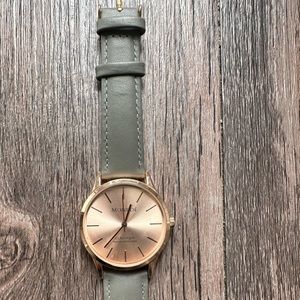Monroe Rose Gold Watch with Leather Band *Needs new battery*